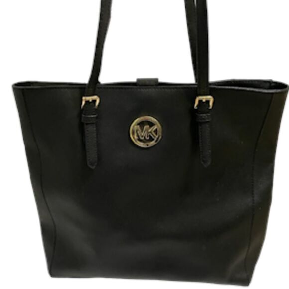 Michael Kors Black Safiano Leather Long Handle Tote - Picture 13 of 15